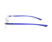 Rectangle Grey Metallic Shine WITH Blue Rimless Frame - (LENSES INCLUDED)*