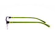 Rectangle Grey Metallic WITH GREEN Half Frame AND8200 - Specsmakers