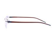 Rectangle Brown Shine WITH Brown Rimless Metal - (LENSES INCLUDED)*