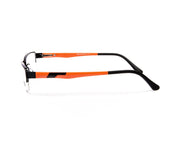 Specsmakers - Unisex Rectangle Half Frame - Black Matt ORANGE - PEC88321 - (LENSES INCLUDED)*