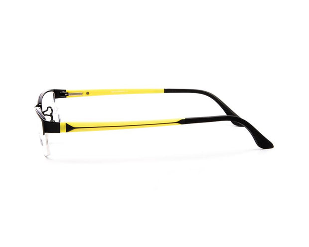 Specsmakers - Unisex Rectangle Half Frame - Black Matt YELLOW - PEC88324 - (LENSES INCLUDED)*
