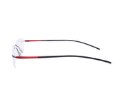Rectangle Black Matt WITH Red Rimless Metal - (LENSES INCLUDED)*
