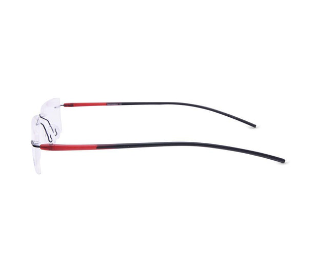 Rectangle Black Matt WITH Red Rimless Metal - (LENSES INCLUDED)*