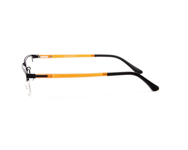 Specsmakers - Unisex Rectangle Half Frame - Black Matt ORANGE - PEC88312 - (LENSES INCLUDED)*
