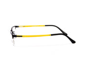 Specsmakers - Unisex Rectangle Half Frame - Black Matt YELLOW - PEC88312 - (LENSES INCLUDED)*