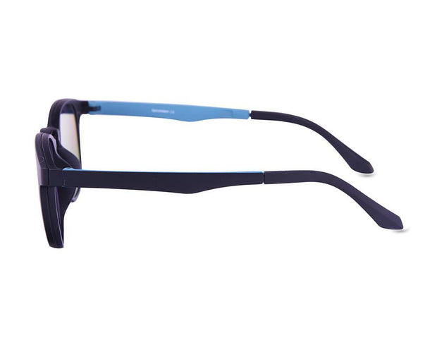 Round Black Matt WITH Blue Clipon AMH8203 - Specsmakers