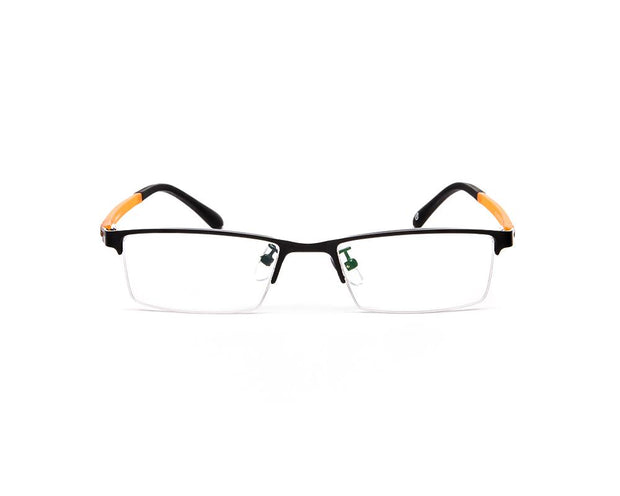 Specsmakers - Unisex Rectangle Half Frame - Black Matt ORANGE - PEC88311 - (LENSES INCLUDED)*