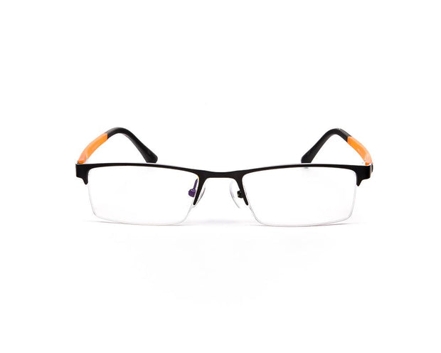 Specsmakers - Unisex Rectangle Half Frame - Black Matt ORANGE - PEC88308 - (LENSES INCLUDED)*