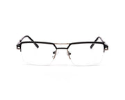 Specsmakers - Unisex DB Rectangle Half Frame - Grey Metallic Shine BLACK - ANF30358 - (LENSES INCLUDED)*