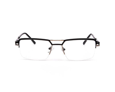 Specsmakers - Unisex DB Rectangle Half Frame - Grey Metallic Shine BLACK - ANF30358 - (LENSES INCLUDED)*