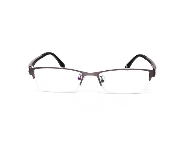 Specsmakers - Unisex Rectangle Half Frame - Grey Metallic Shine BLACK - PEC88315 - (LENSES INCLUDED)*