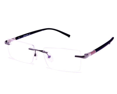 Rectangle Grey Metallic WITH BLACK Rimless AMG1721 - Specsmakers