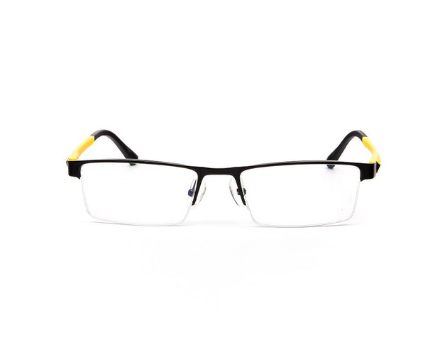 Specsmakers - Unisex Rectangle Half Frame - Black Matt YELLOW - PEC88323 - (LENSES INCLUDED)*