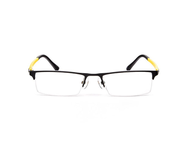 Specsmakers - Unisex Rectangle Half Frame - Black Matt YELLOW - PEC88312 - (LENSES INCLUDED)*