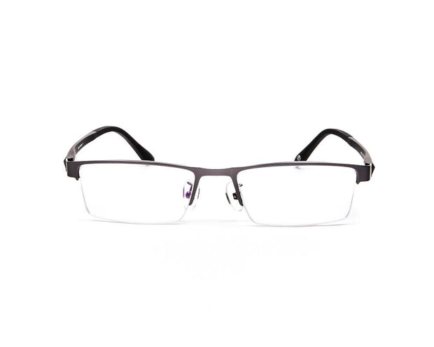 Specsmakers - Unisex Rectangle Half frame - Grey Metallic Shine BLACK - PEC88323-(LENSES INCLUDED)*