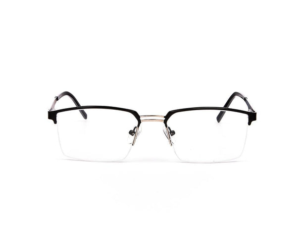 Specsmakers - Unisex DB Rectangle Half Frame - Black Matt SILVER - ANF30348 - (LENSES INCLUDED)*