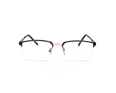 Specsmakers - Unisex DB Rectangle Half Frame - Brown Shine Gold - ANF30348 - (LENSES INCLUDED)*
