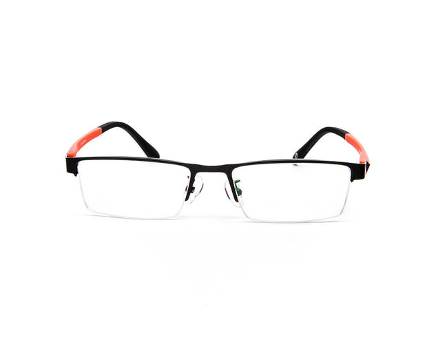 Specsmakers - Unisex Rectangle Half Frame - Black Matt ORANGE - PEC88323 - (LENSES INCLUDED)*