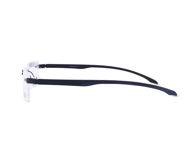 Rectangle Black Shine WITH BLACK Rimless Metal - (LENSES INCLUDED)*