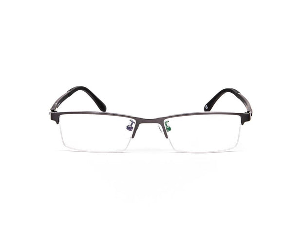 Specsmakers - Unisex Rectangle Half Frame - Grey Metallic Shine BLACK - PEC88311 - (LENSES INCLUDED)*