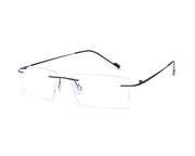 Rectangle Black Shine WITH BLACK Rimless Metal - (LENSES INCLUDED)*