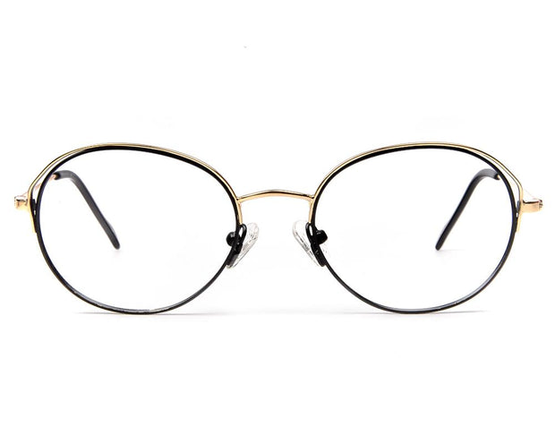 Specsmakers - Unisex Oval Full Frame - Black  Matt  Gold - AMO2419 - (LENSES INCLUDED)*
