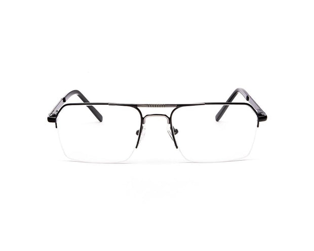 SPECSMAKERS - UNISEX DB RECTANGLE HALF FRAME - BLACK SHINE Grey Metallic - ANF30578