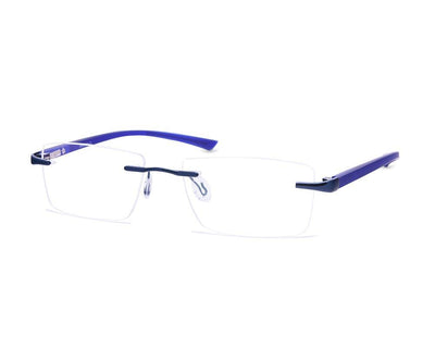 Rectangle Blue Shine WITH Blue Rimless Metal - (LENSES INCLUDED)*