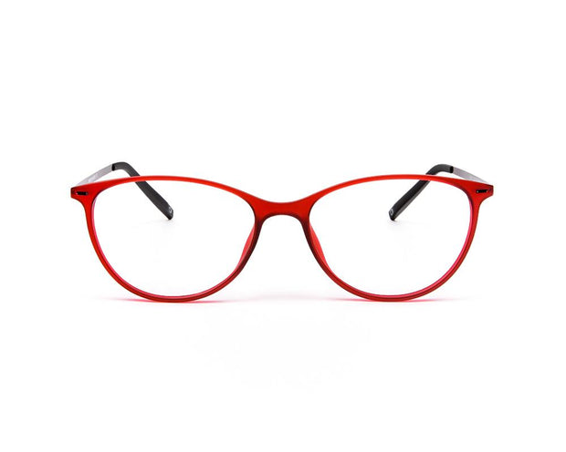 SHELL  - FULL FRAME - RED MATT - CATEYE - AML5507 - (Lenses Included)*