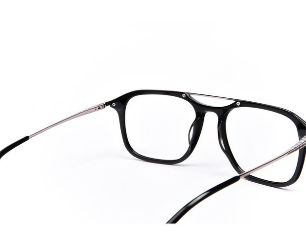 Square Black Shine WITH SILVER Shell Frame SS20084 - (LENSES INCLUDED)*
