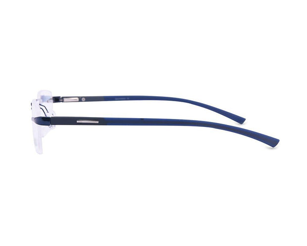 Rectangle Blue Shine WITH Grey Rimless Metal - (LENSES INCLUDED)*