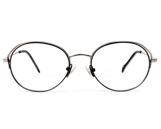 Specsmakers - Unisex Oval Full Frame - Black  Matt  Grey Metallic - AMO2419 - (LENSES INCLUDED)*
