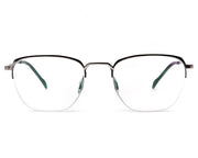 Specsmakers - Unisex Square Half Frame - Grey Metallic Shine Black- AMO2418 - (LENSES INCLUDED)*