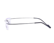 Rectangle Black Shine WITH BLACK Rimless Metal - (LENSES INCLUDED)*