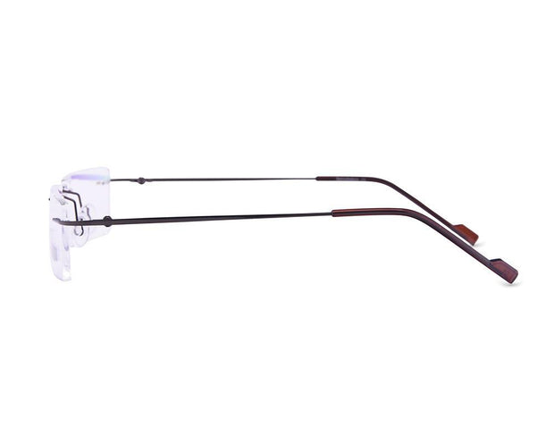 Rectangle Brown Shine WITH Brown Rimless Metal - (LENSES INCLUDED)*