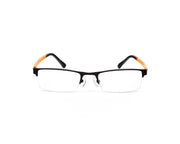 Specsmakers - Unisex Rectangle Half Frame - Black Matt ORANGE - PEC88307 - (LENSES INCLUDED)*
