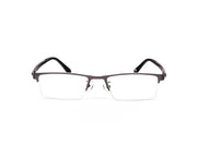 Specsmakers - Unisex Rectangle Half Frame - Grey Metallic Shine BLACK - PEC88308 - (LENSES INCLUDED)*