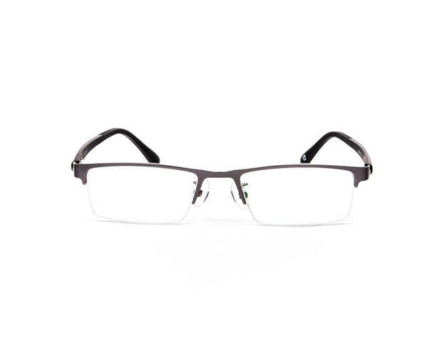 Specsmakers - Unisex Rectangle Half Frame - Grey Metallic Shine BLACK - PEC88308 - (LENSES INCLUDED)*