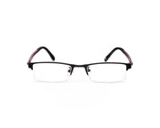Specsmakers - Unisex Rectangle Half Frame - Black Matt Red - PEC88307 - (LENSES INCLUDED)*