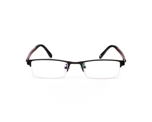 Specsmakers - Unisex Rectangle Half Frame - Black Matt Red - PEC88307 - (LENSES INCLUDED)*