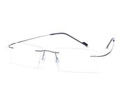 Rectangle Grey Metallic Shine WITH Grey Metallic Rimless Frame - (LENSES INCLUDED)*