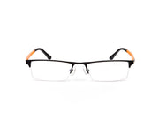 Specsmakers - Unisex Rectangle Half Frame - Black Matt ORANGE - PEC88312 - (LENSES INCLUDED)*