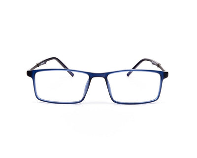 Specsmakers - Unisex Rectangle Full Frame - Blue Matt Grey Metallic - AML8189 - (LENSES INCLUDED)*