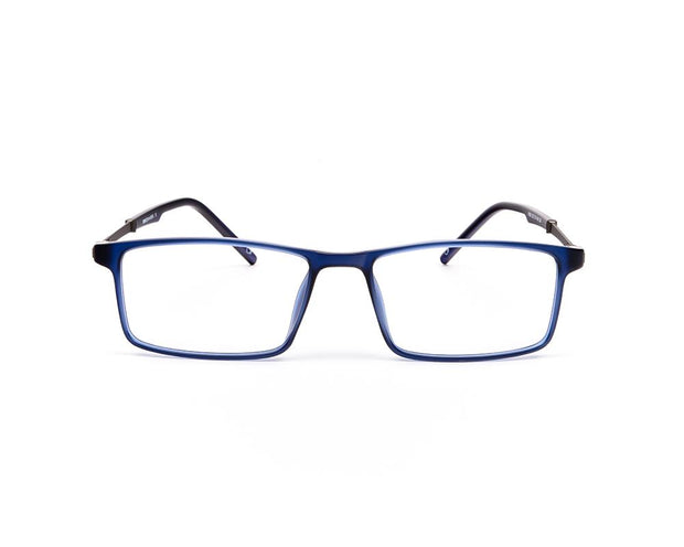 Specsmakers - Unisex Rectangle Full Frame - Blue Matt Grey Metallic - AML8189 - (LENSES INCLUDED)*