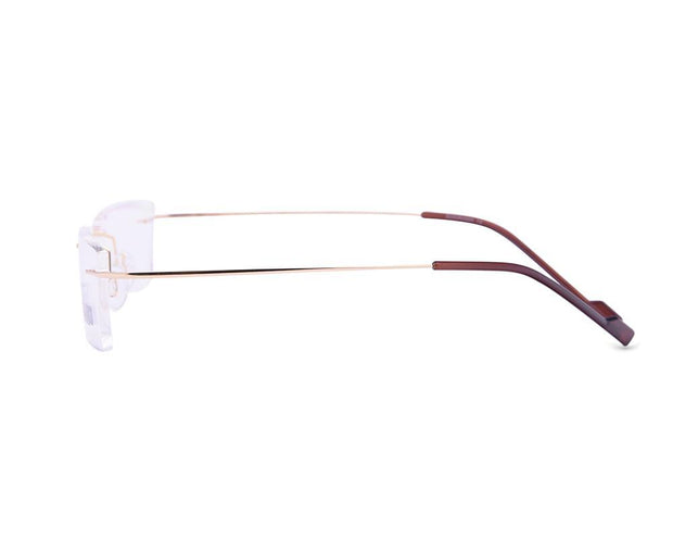 Rectangle Gold Shine WITH Gold Rimless Metal - (LENSES INCLUDED)*