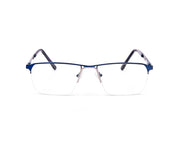 METAL  - HALF FRAME - BLUE SHINE - RECTANGLE - ANF30580 - (Lenses Included)*