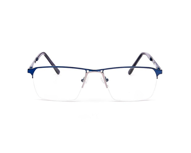 METAL  - HALF FRAME - BLUE SHINE - RECTANGLE - ANF30580 - (Lenses Included)*