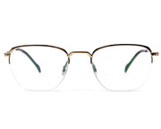 Specsmakers - Unisex Square Half Frame - Gold Shine - AMO2418 - (LENSES INCLUDED)*