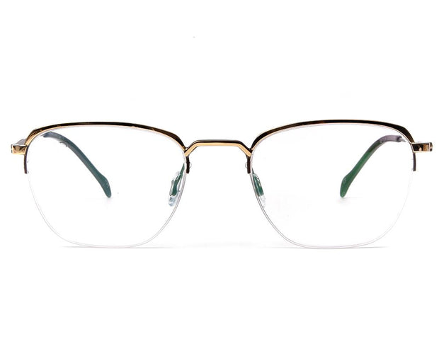 Specsmakers - Unisex Square Half Frame - Gold Shine - AMO2418 - (LENSES INCLUDED)*