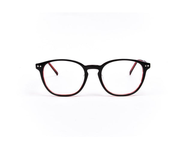 Round Black Shine WITH Red Happster Frame AMK35022 - (LENSES INCLUDED)*